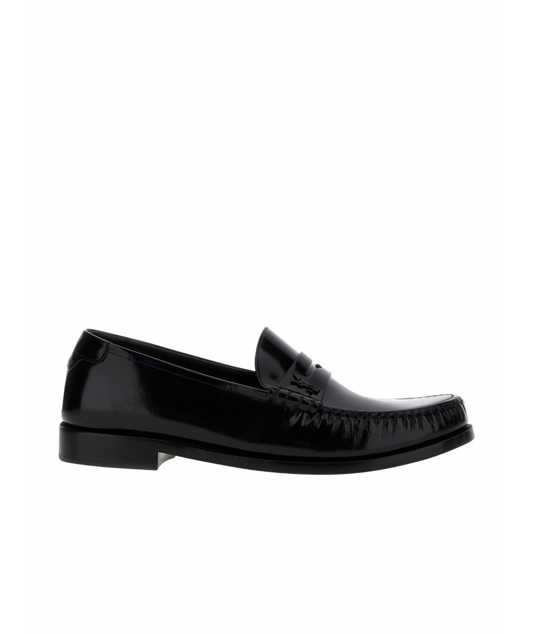 SAINT LAURENT Черные лоферы из лакированной кожи, фото 1