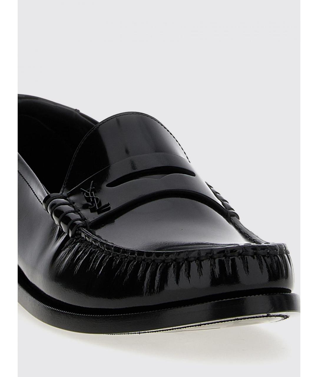 SAINT LAURENT Черные лоферы из лакированной кожи, фото 3