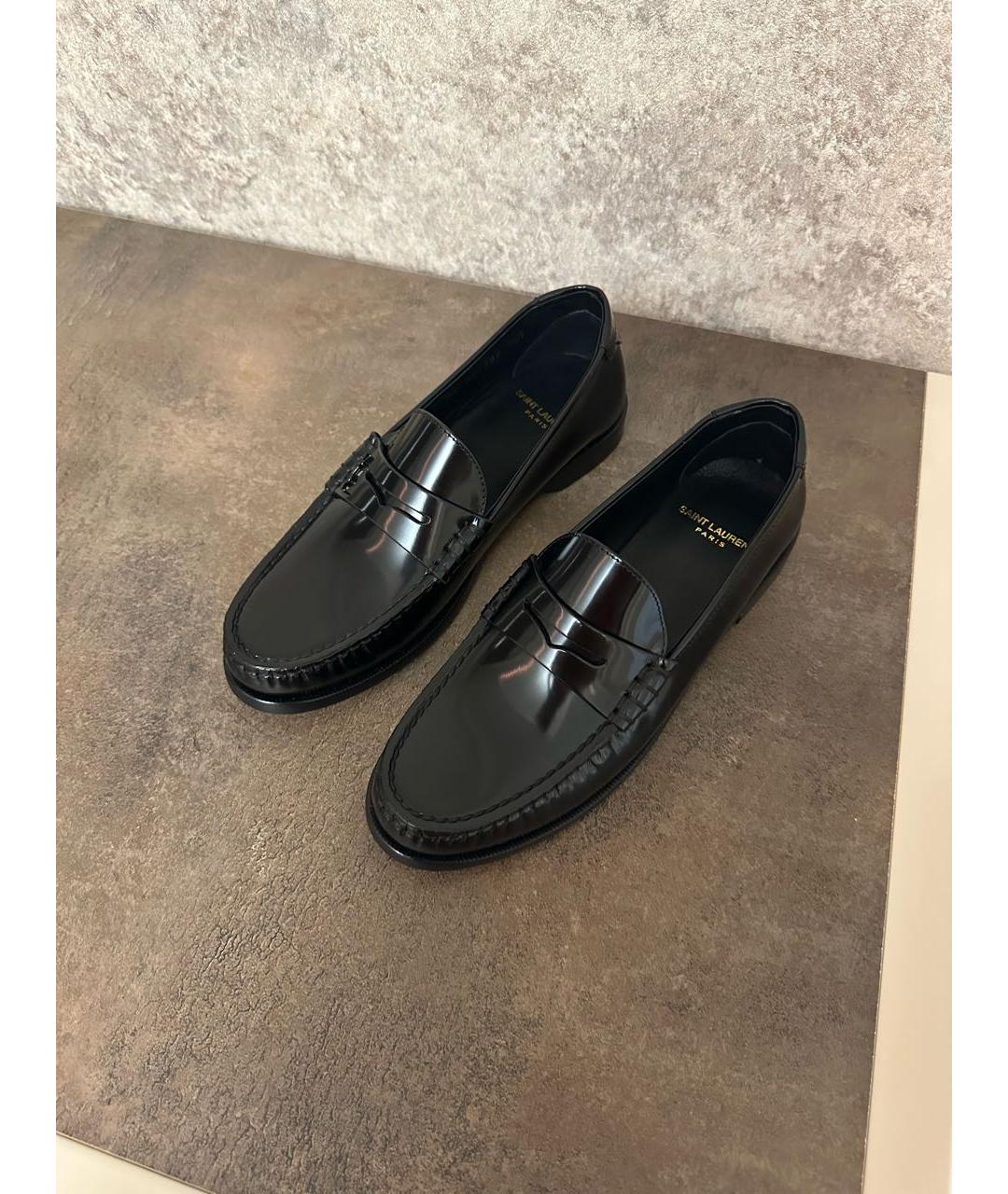 SAINT LAURENT Черные лоферы из лакированной кожи, фото 6
