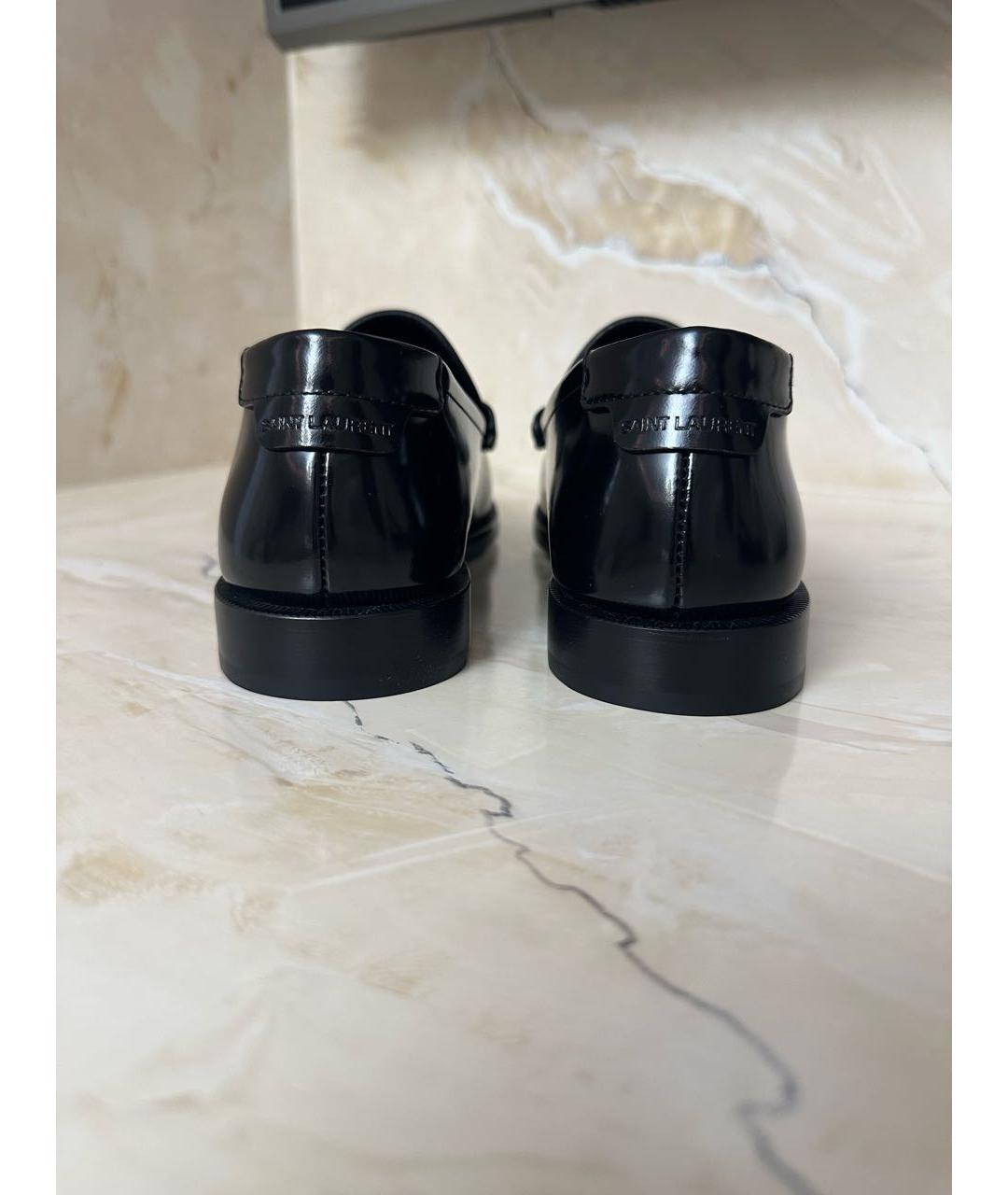 SAINT LAURENT Черные лоферы из лакированной кожи, фото 4