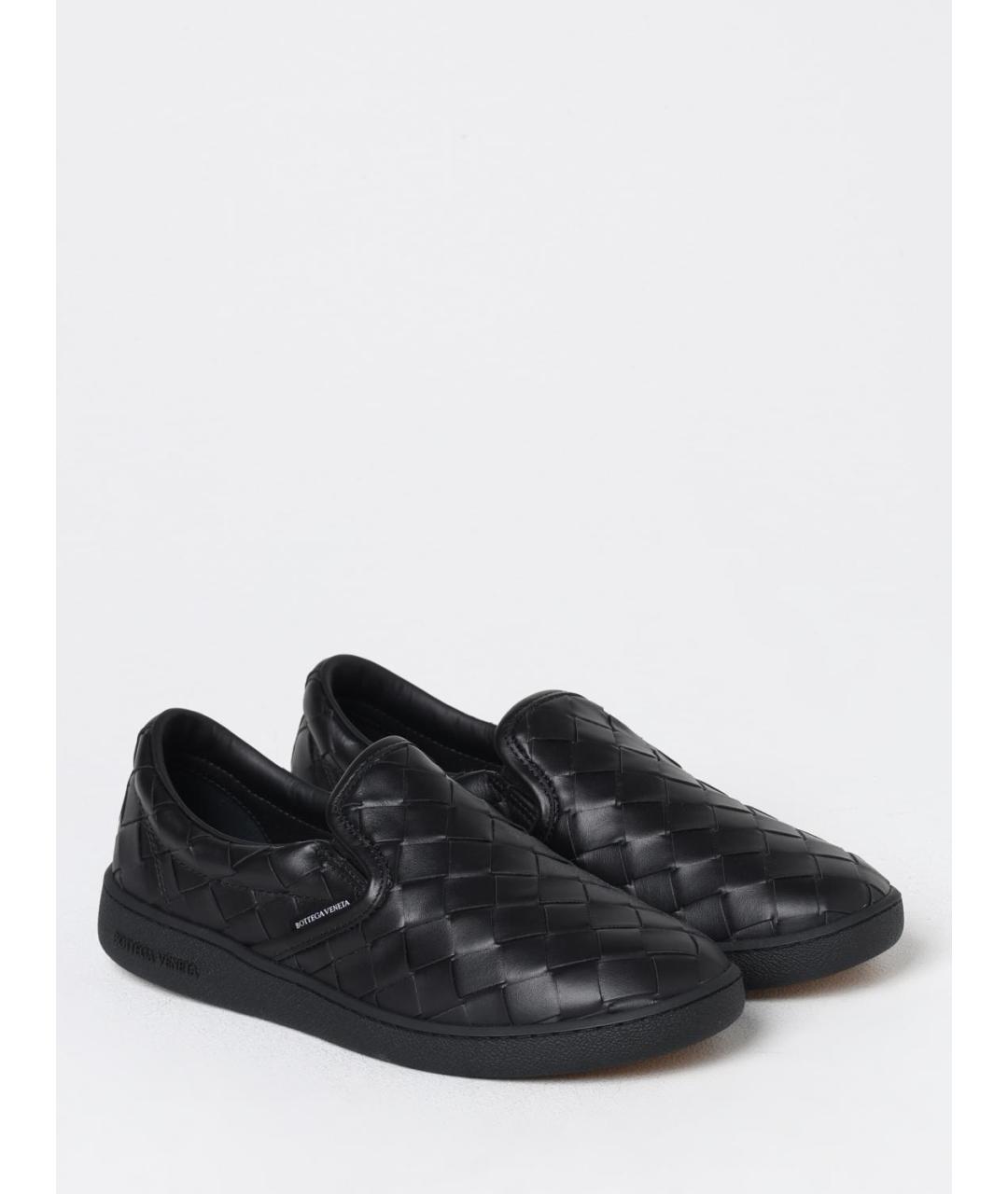 BOTTEGA VENETA Черные кожаные слипоны, фото 2