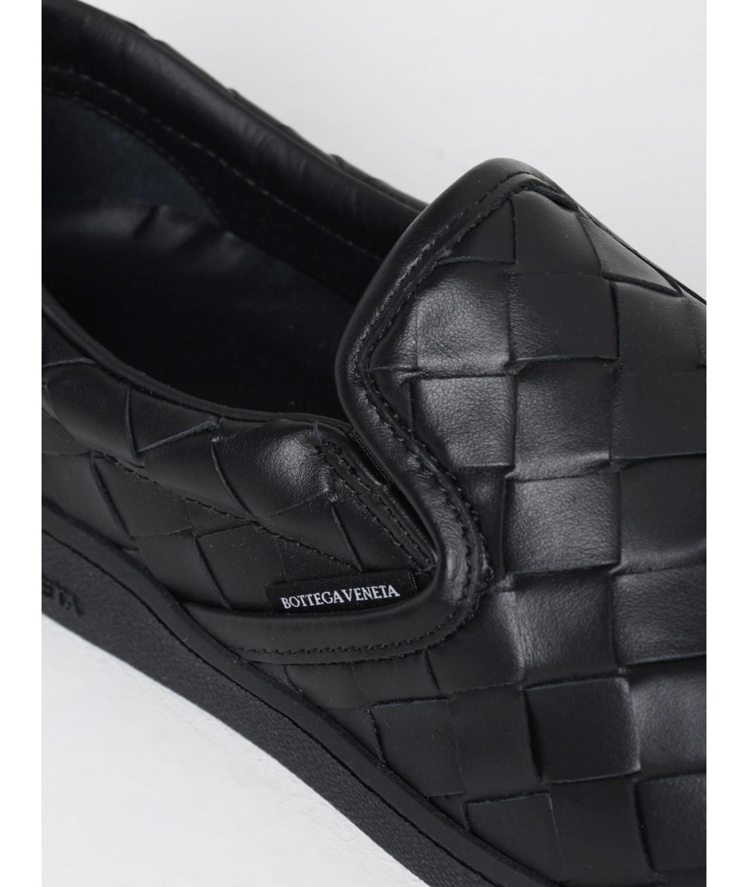 BOTTEGA VENETA Черные кожаные слипоны, фото 4