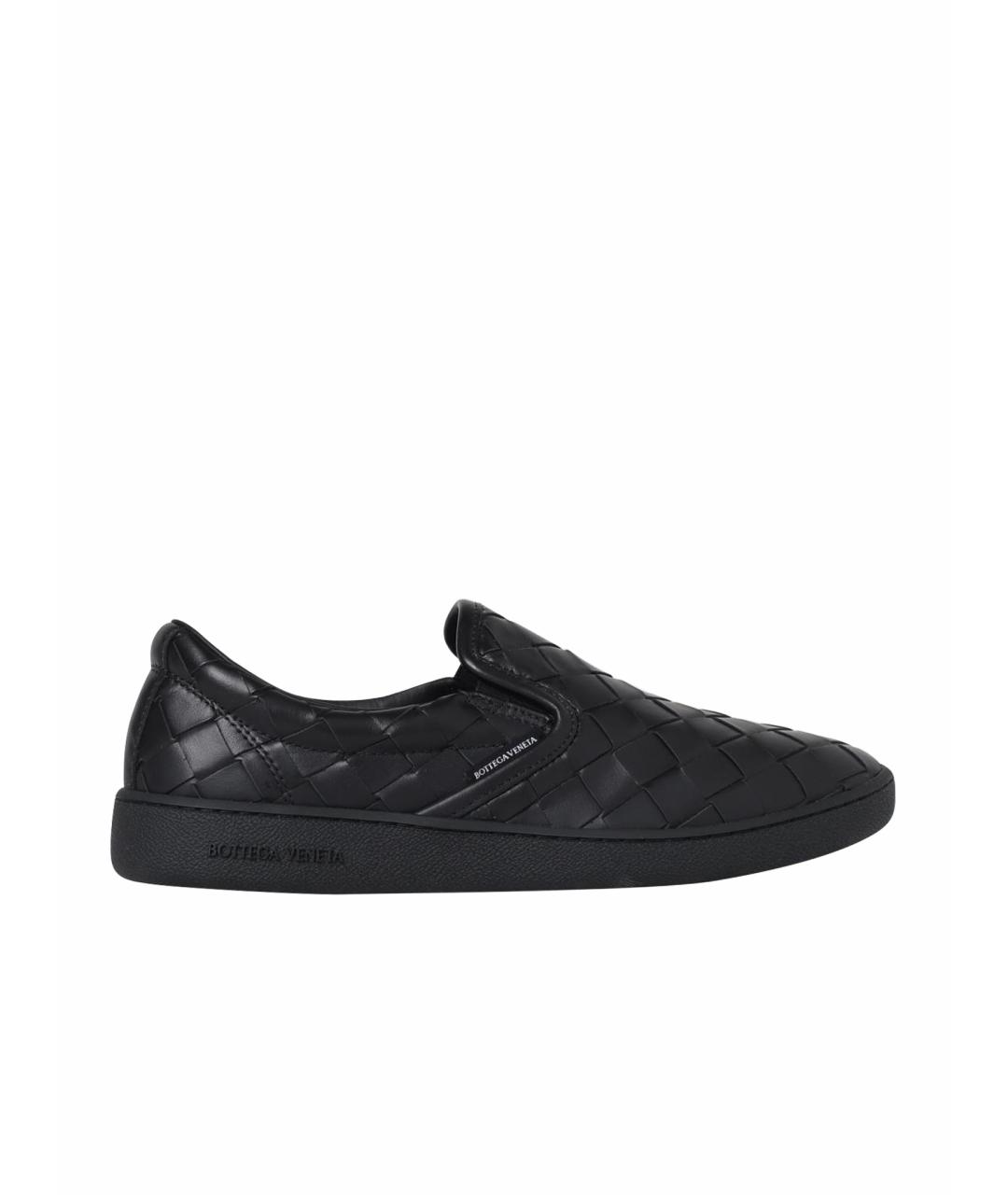 BOTTEGA VENETA Черные кожаные слипоны, фото 1