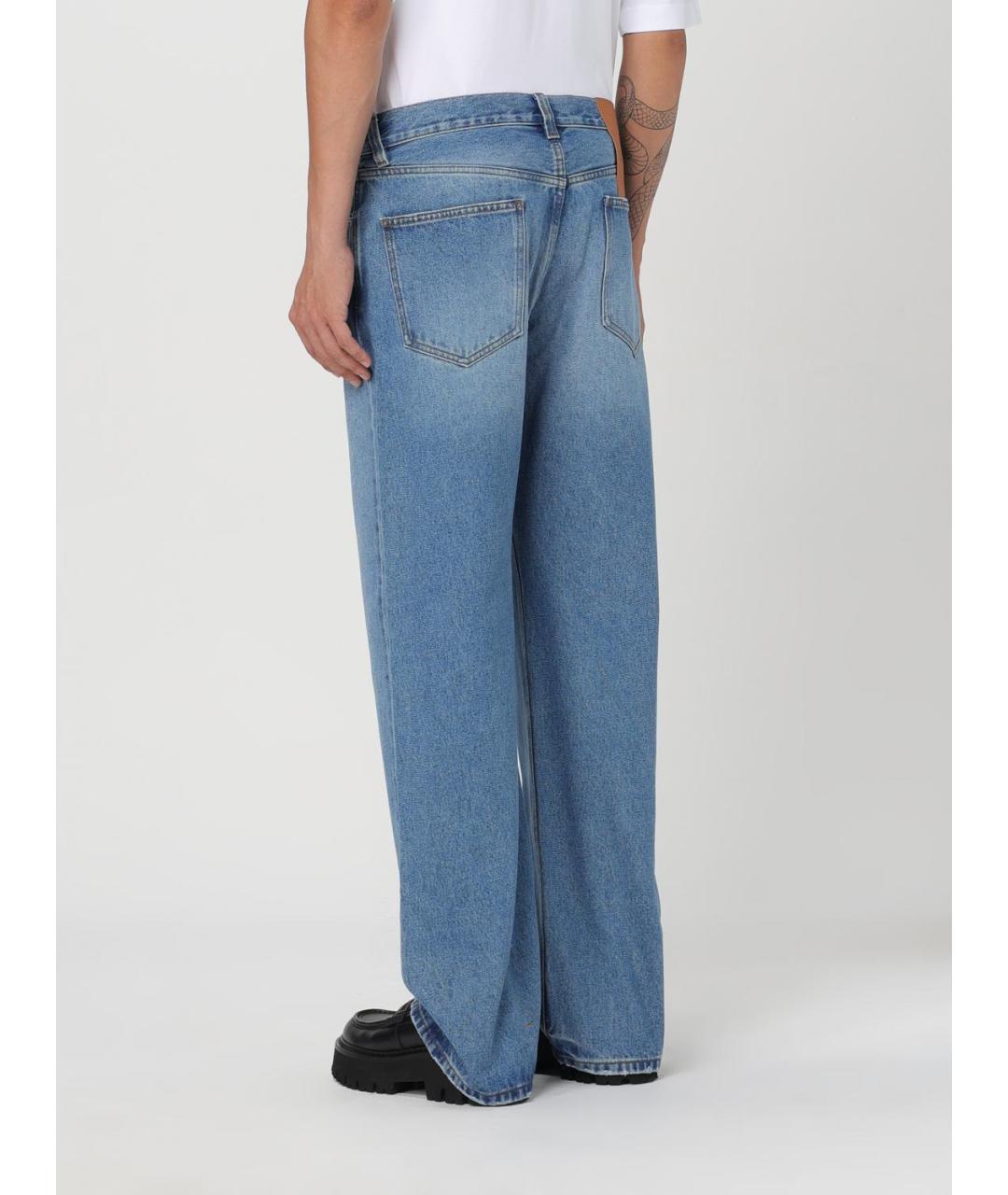 JACQUEMUS Голубые хлопковые прямые джинсы, фото 4
