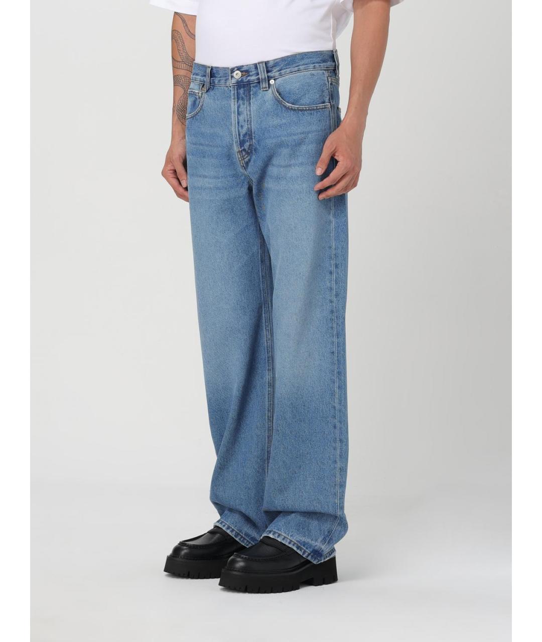 JACQUEMUS Голубые хлопковые прямые джинсы, фото 5