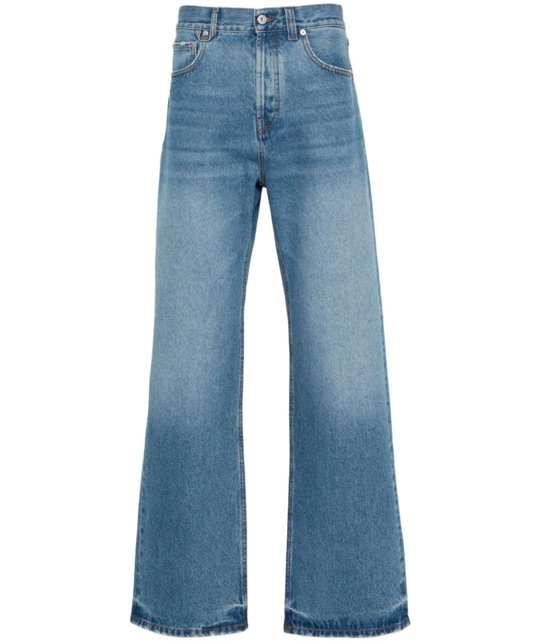 JACQUEMUS Голубые хлопковые прямые джинсы, фото 1