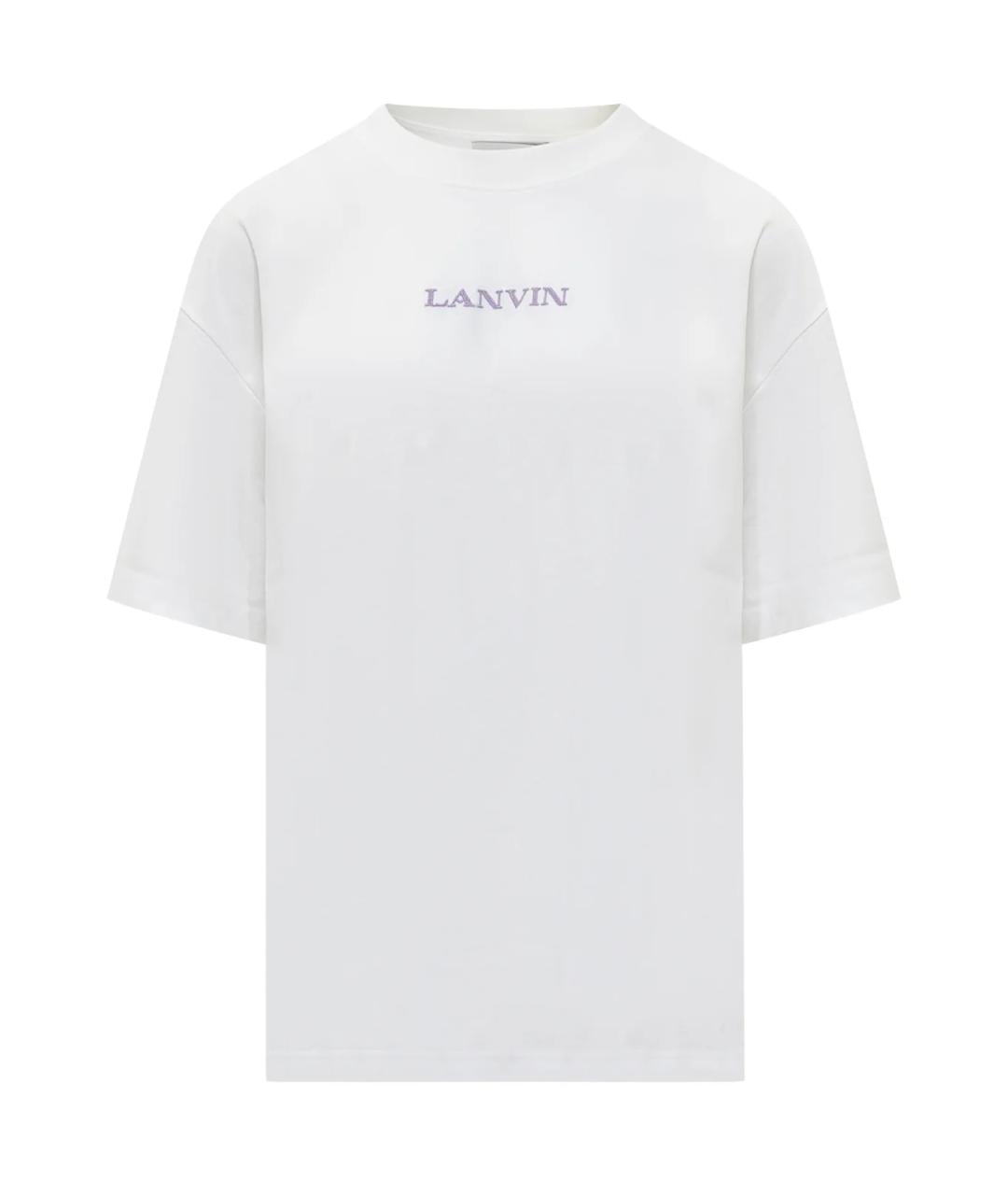 LANVIN Белая хлопковая футболка, фото 1
