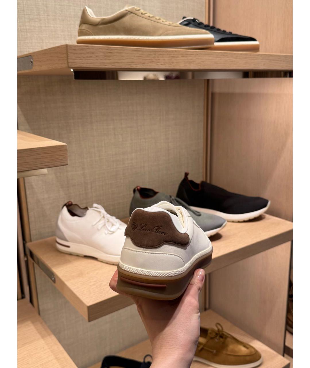 LORO PIANA Розовые кожаные кроссовки, фото 4