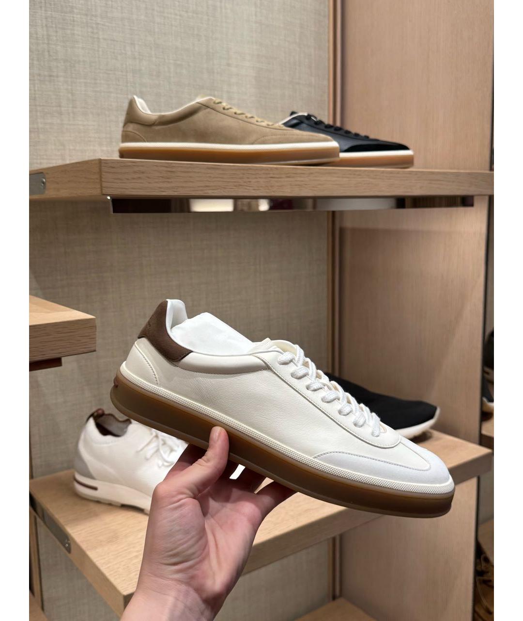 LORO PIANA Розовые кожаные кроссовки, фото 3