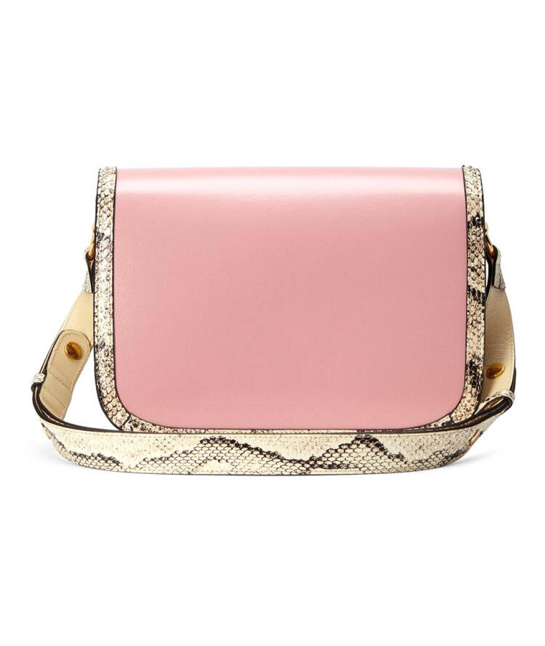 GUCCI Розовая кожаная сумка через плечо, фото 3