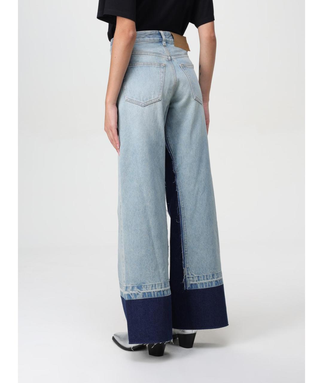 MM6 MAISON MARGIELA Синие хлопковые джинсы клеш, фото 4