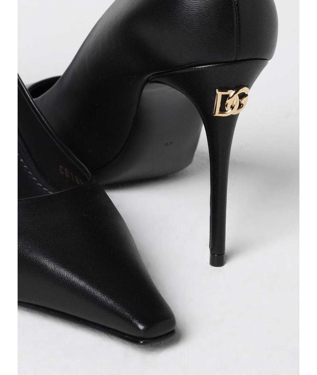DOLCE&GABBANA Черные кожаные туфли, фото 4