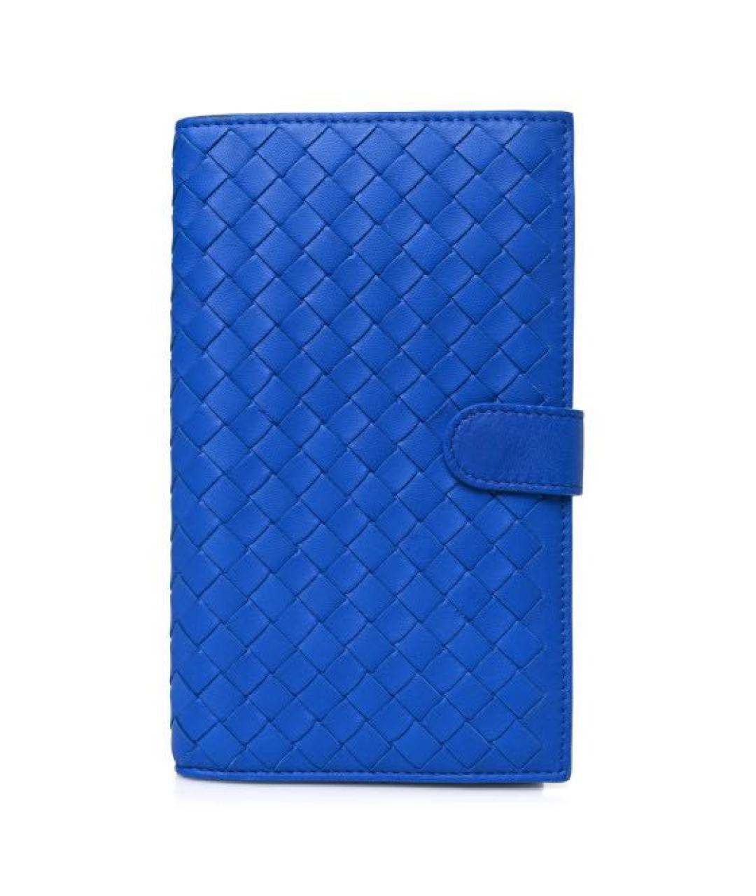 BOTTEGA VENETA Синий кожаный кошелек, фото 1