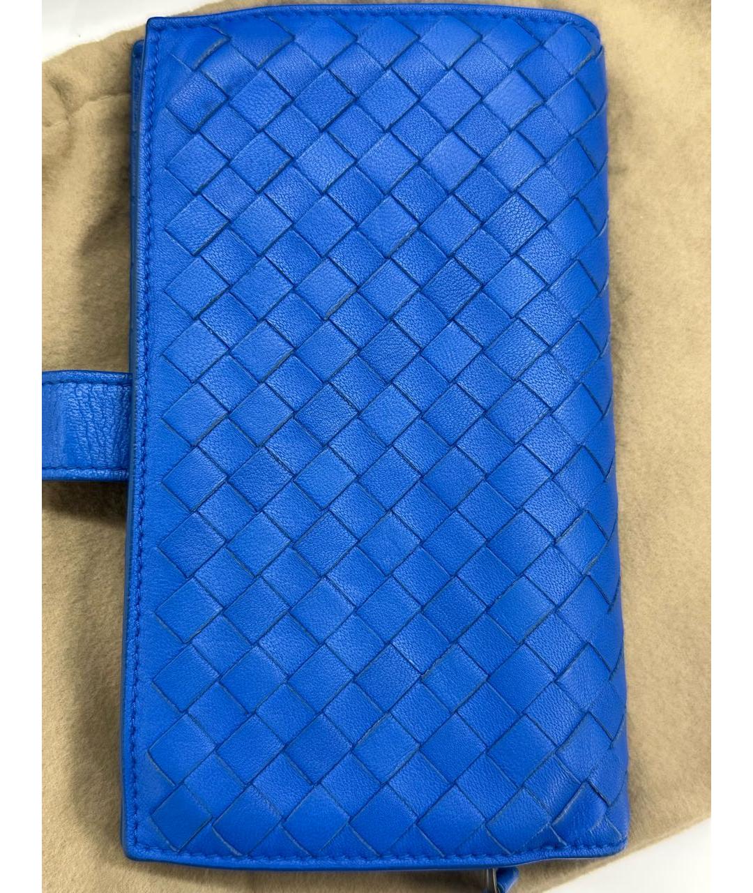 BOTTEGA VENETA Синий кожаный кошелек, фото 5
