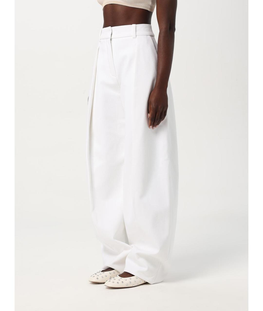 JACQUEMUS Белые вискозные прямые брюки, фото 5