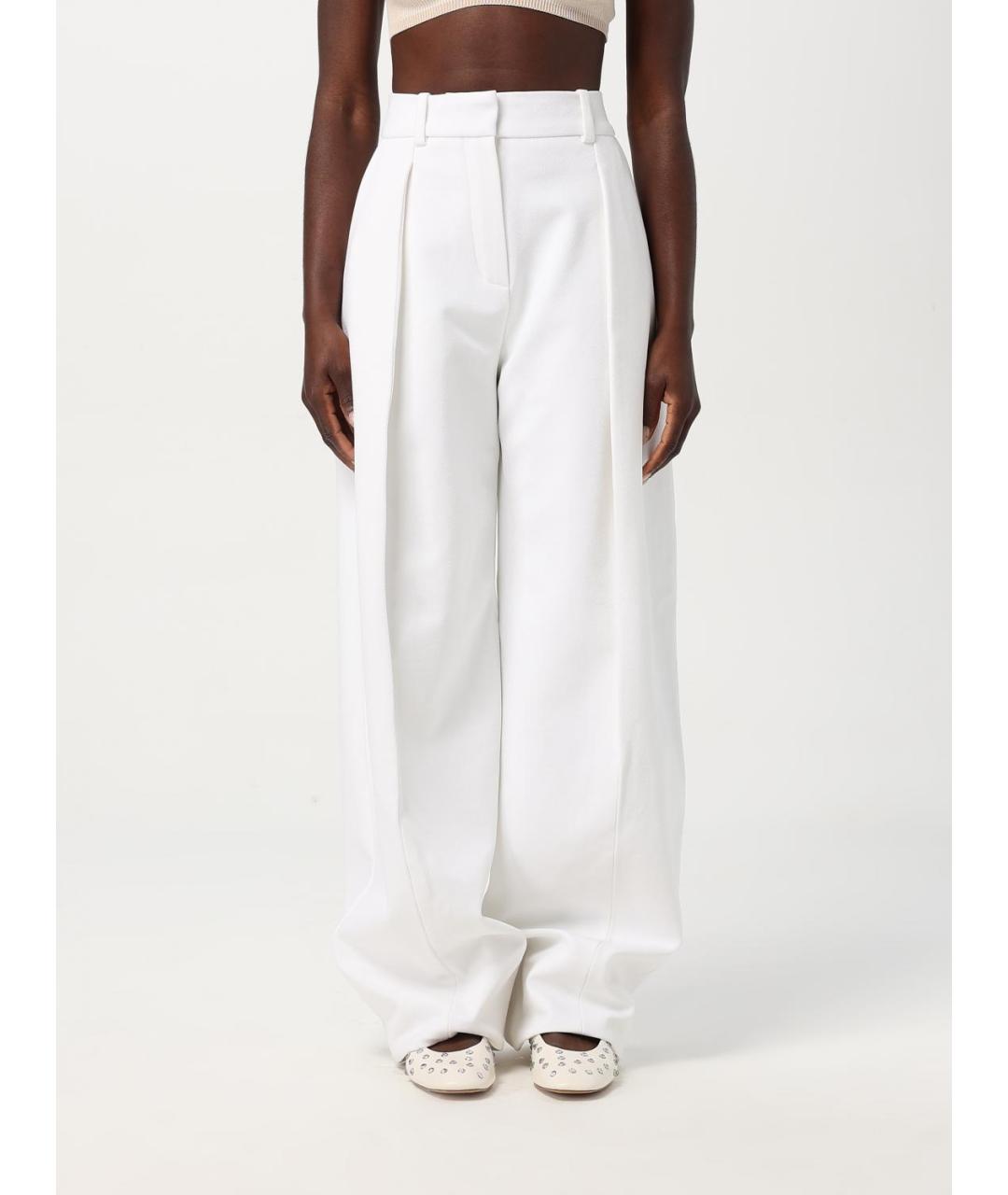 JACQUEMUS Белые вискозные прямые брюки, фото 2