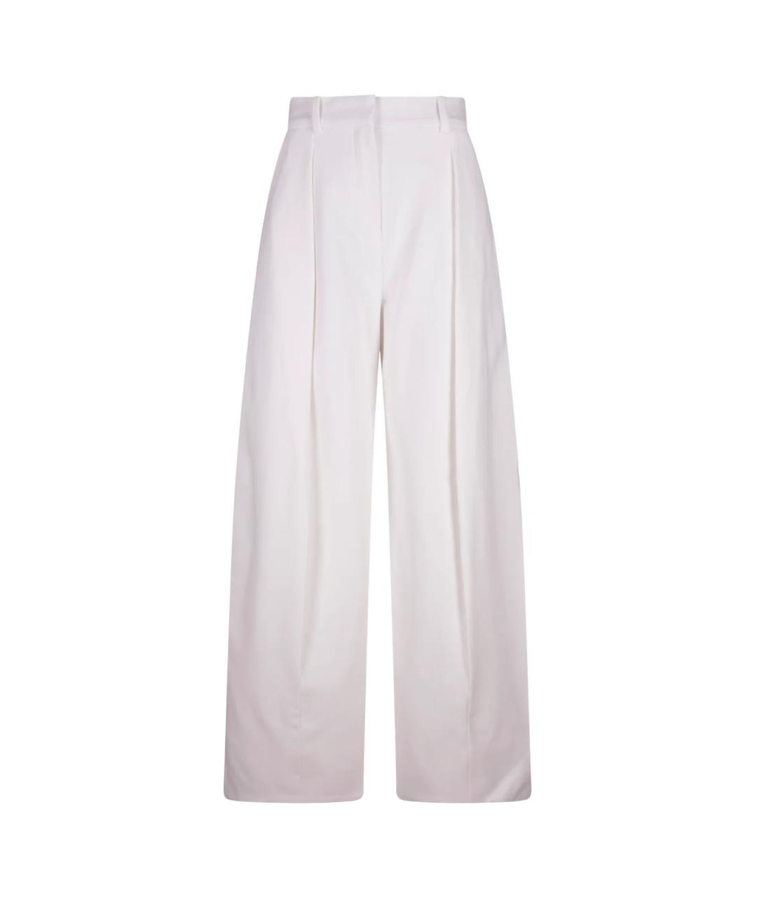 JACQUEMUS Белые вискозные прямые брюки, фото 1