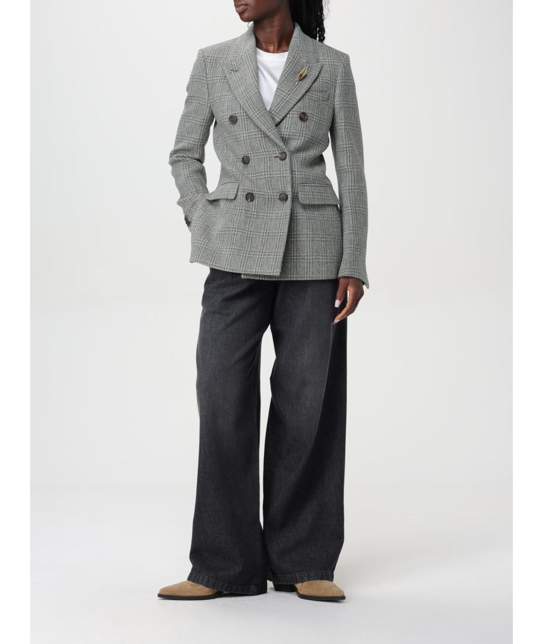 GOLDEN GOOSE DELUXE BRAND Черные хлопковые брюки широкие, фото 3