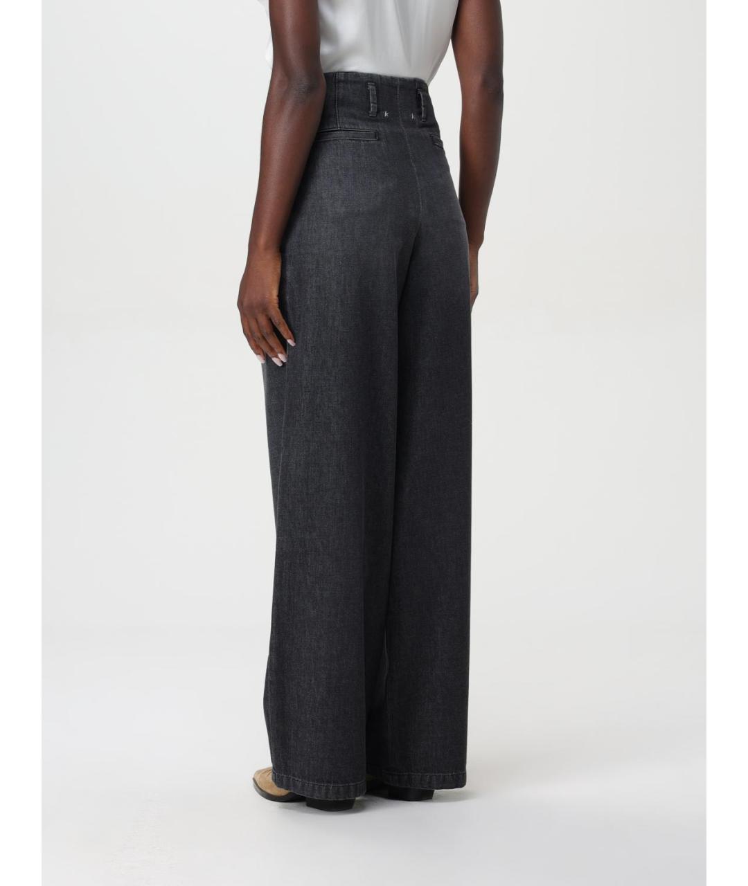 GOLDEN GOOSE DELUXE BRAND Черные хлопковые брюки широкие, фото 4