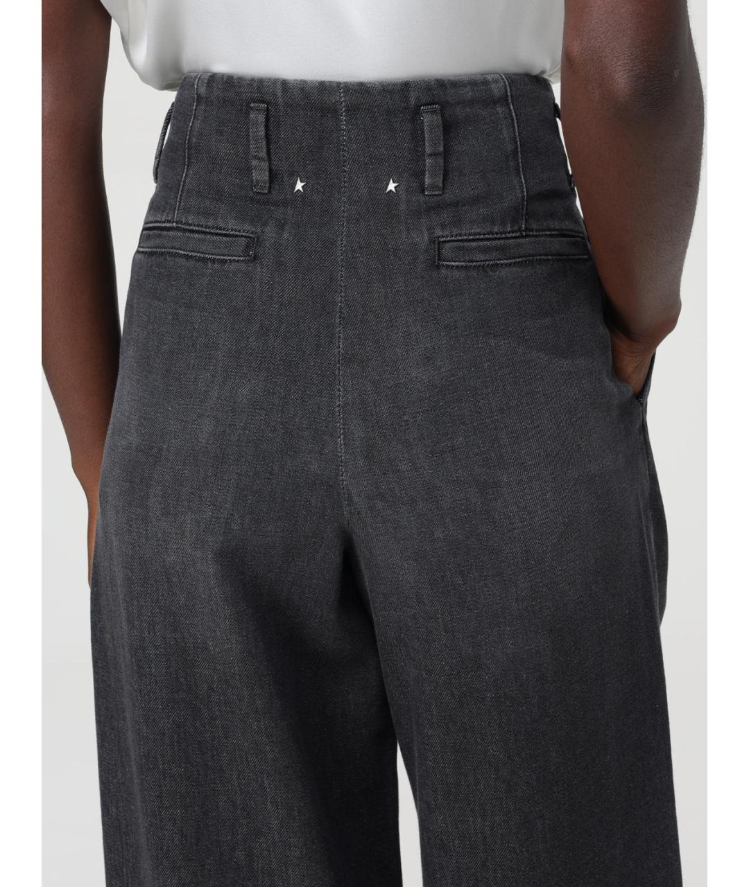 GOLDEN GOOSE DELUXE BRAND Черные хлопковые брюки широкие, фото 6