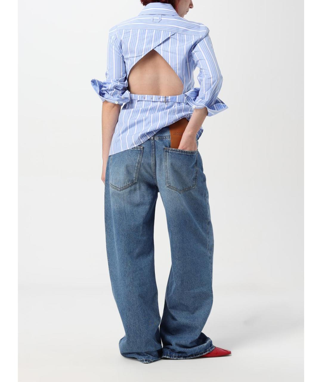 JACQUEMUS Синие джинсы клеш, фото 3