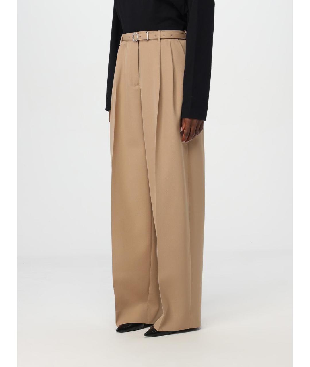 JIL SANDER Бежевые брюки широкие, фото 5