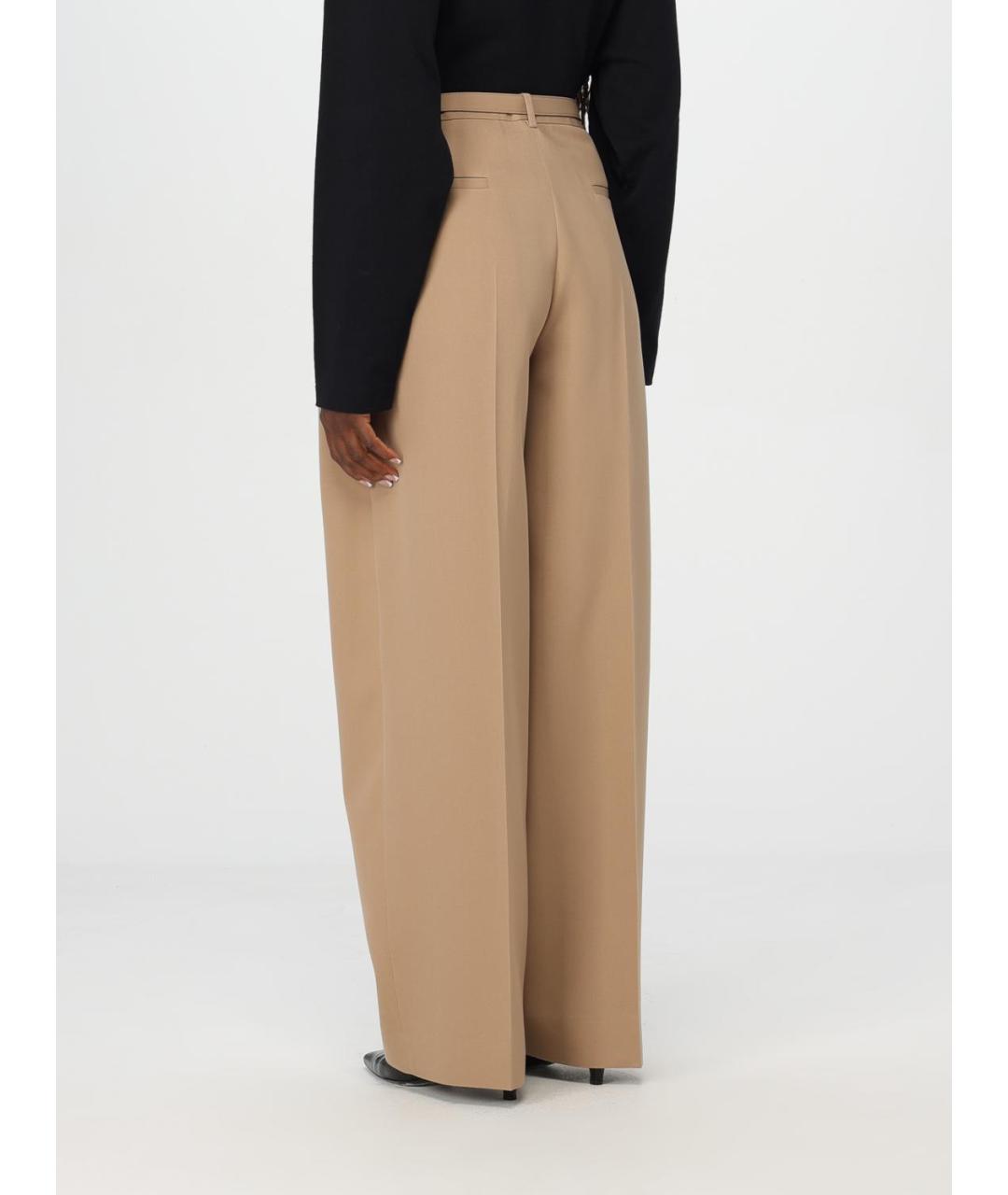 JIL SANDER Бежевые брюки широкие, фото 4