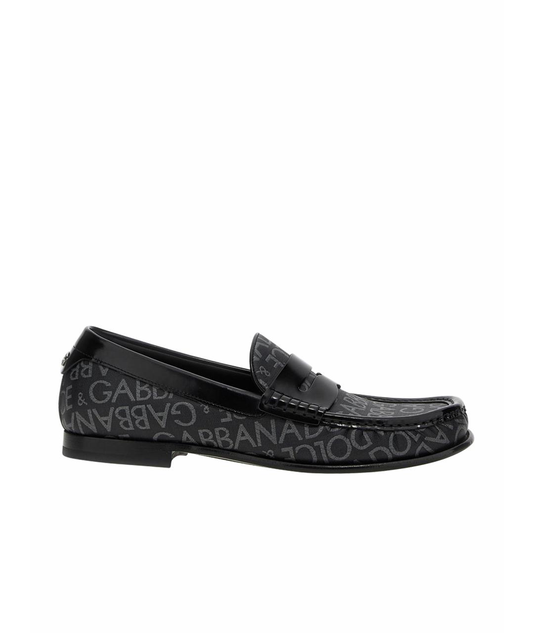 DOLCE&GABBANA Черные кожаные лоферы, фото 1