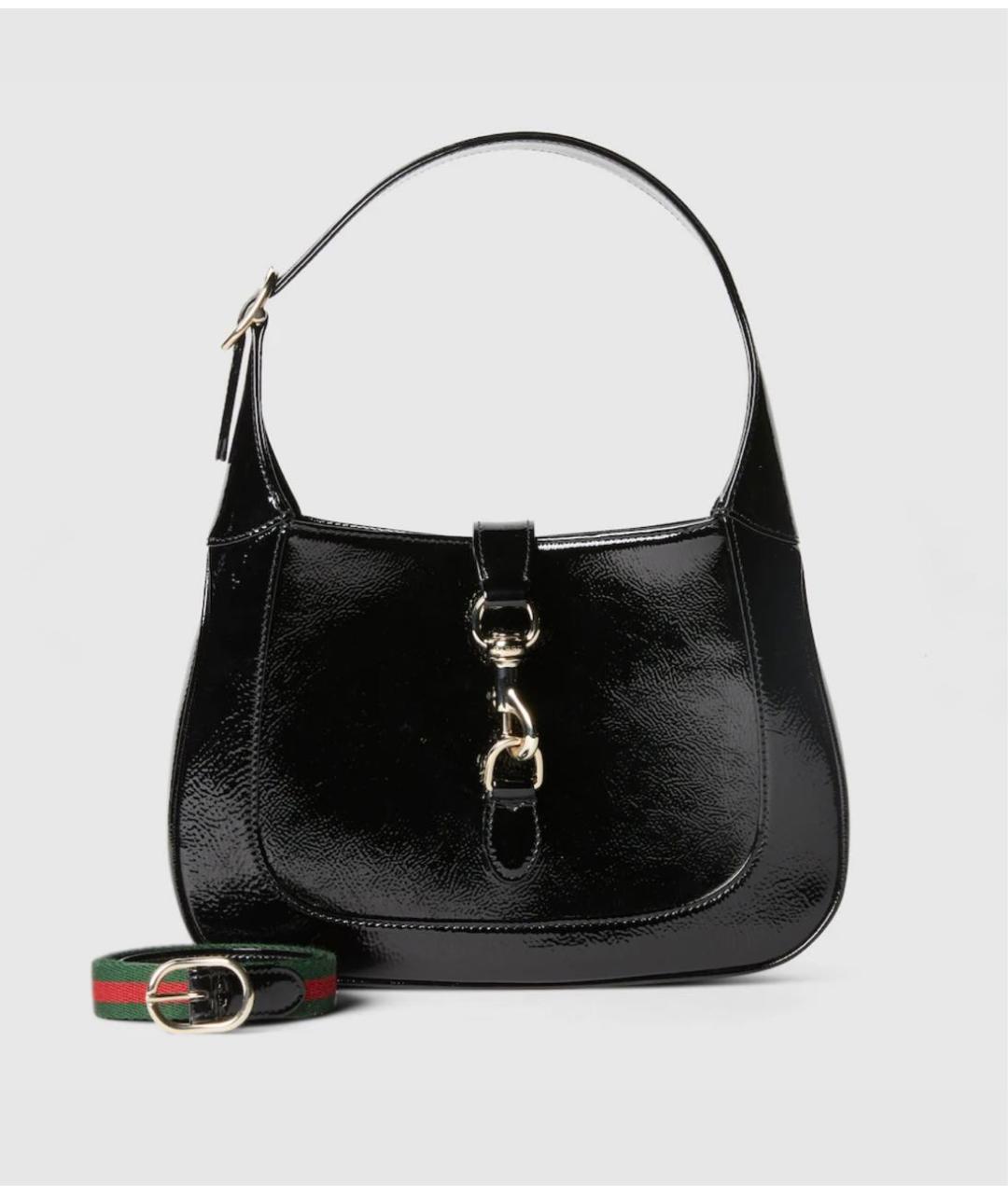 GUCCI Черная сумка через плечо из лакированной кожи, фото 6