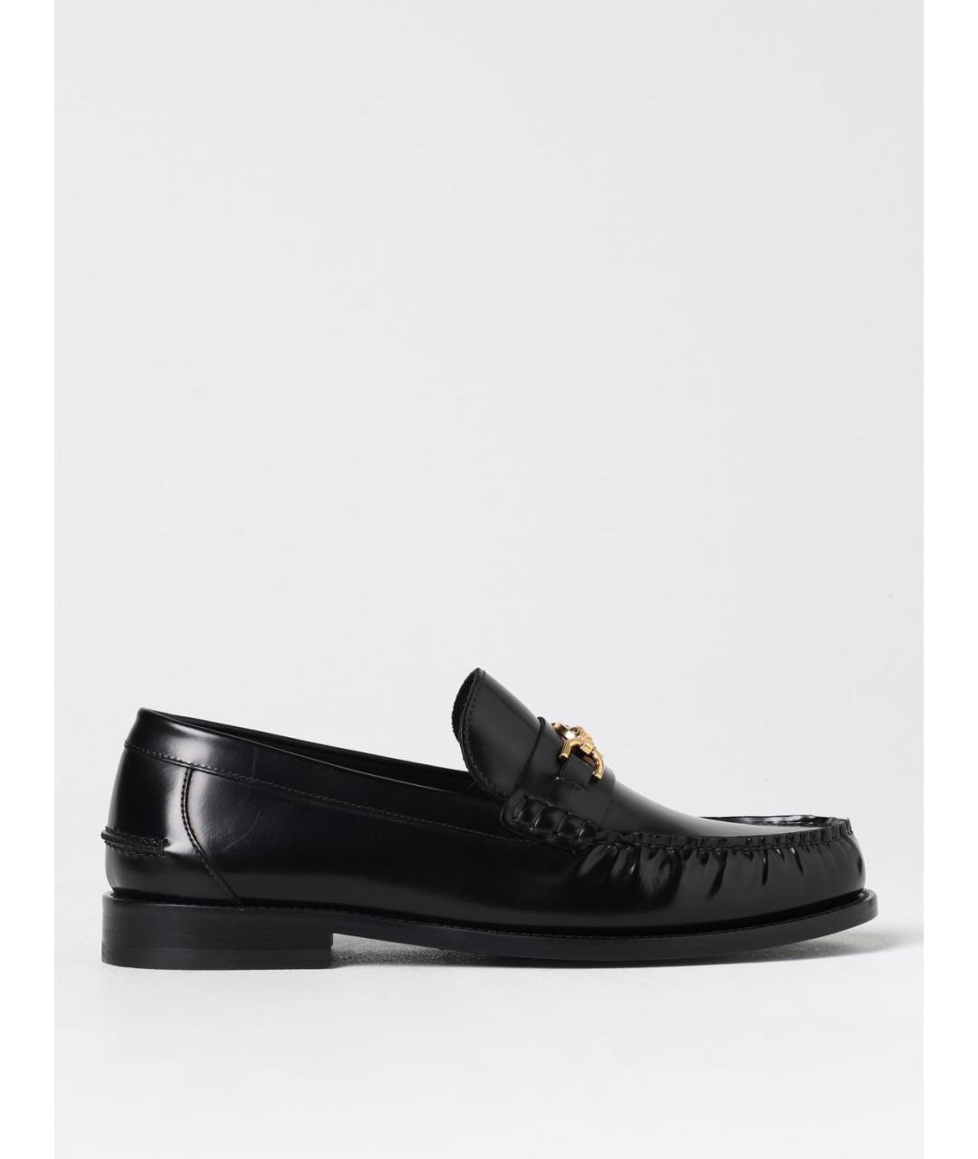 VERSACE Черные кожаные лоферы, фото 5