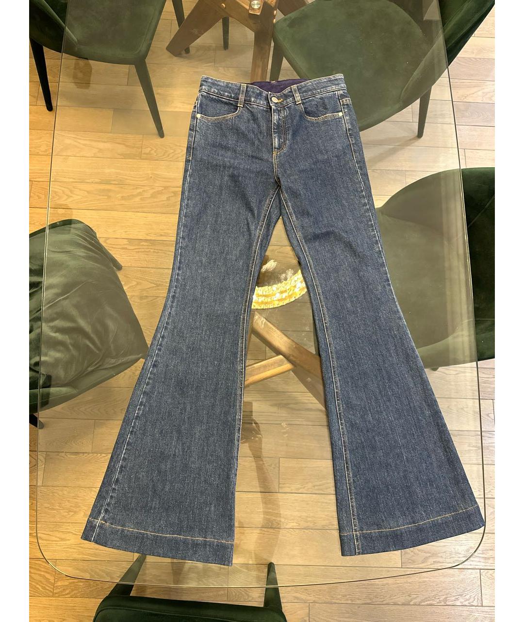 STELLA MCCARTNEY Синие хлопко-эластановые джинсы клеш, фото 5