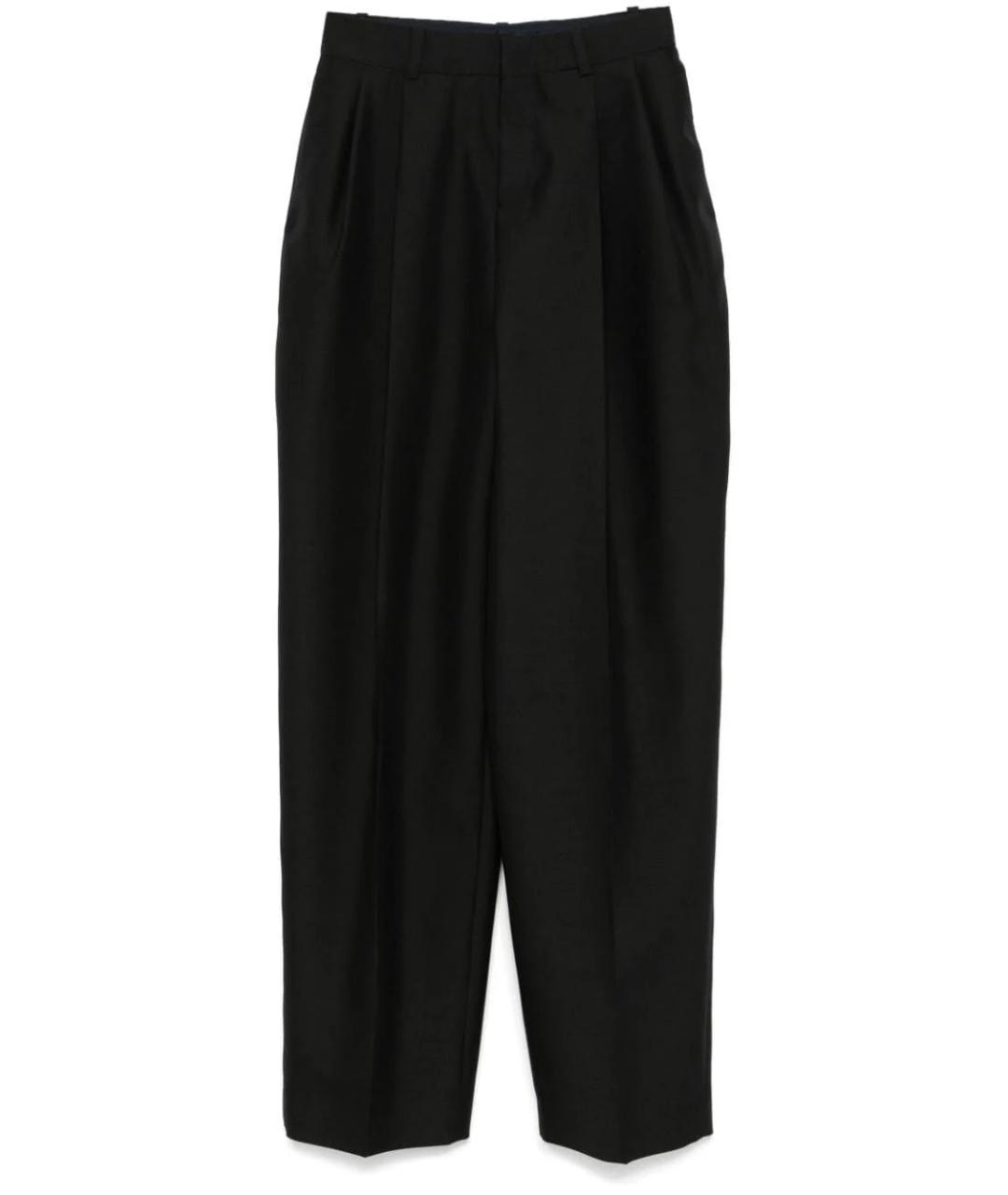 JACQUEMUS Черные хлопко-эластановые прямые брюки, фото 1