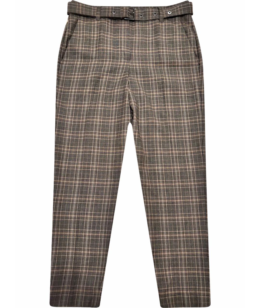 BRUNELLO CUCINELLI Коричневые шерстяные брюки узкие, фото 1
