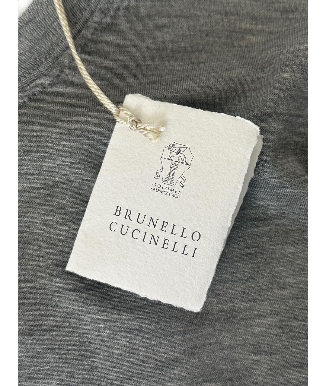 BRUNELLO CUCINELLI Серая футболка, фото 3