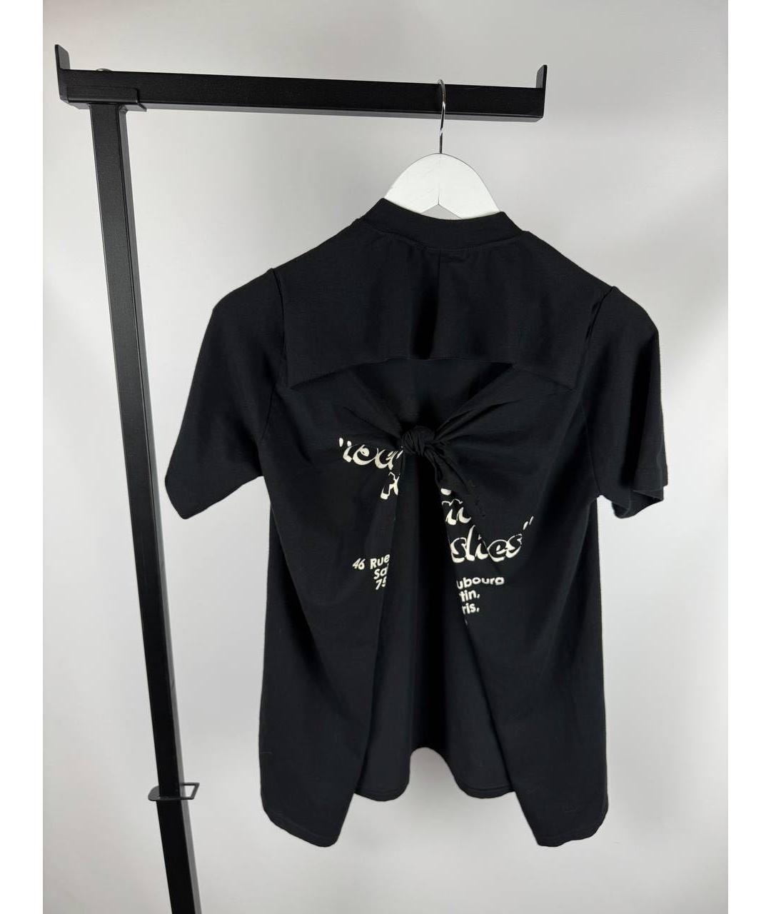 VETEMENTS Черная хлопковая футболка, фото 3