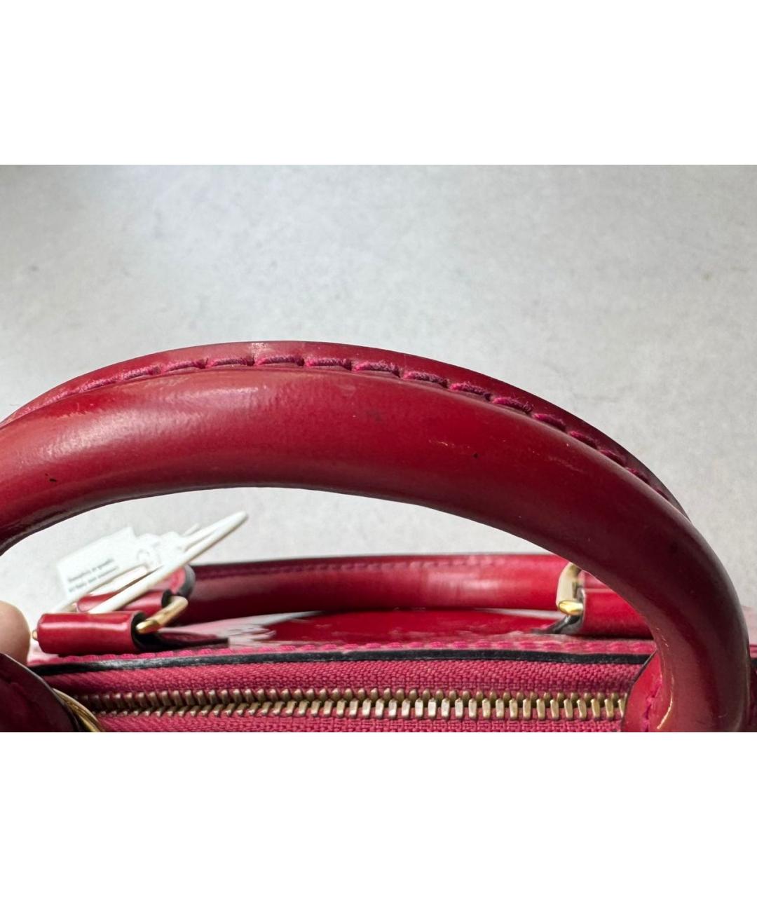 LOUIS VUITTON Красная сумка с короткими ручками из лакированной кожи, фото 5