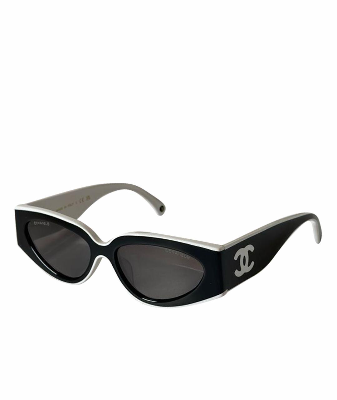 CHANEL Черные пластиковые солнцезащитные очки, фото 1