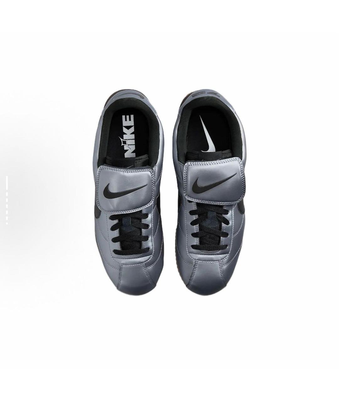NIKE Антрацитовые кожаные низкие кроссовки / кеды, фото 4