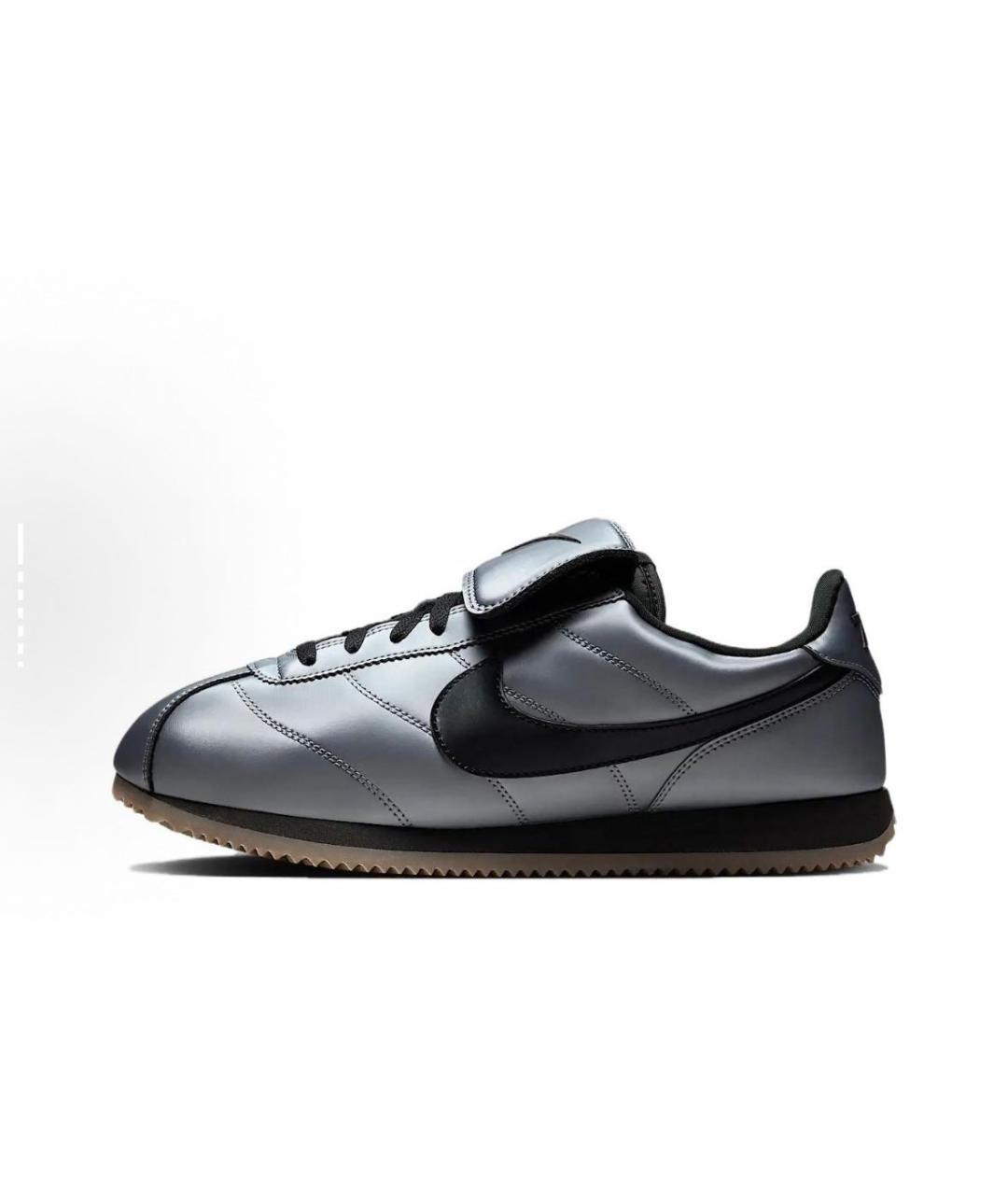 NIKE Антрацитовые кожаные низкие кроссовки / кеды, фото 6