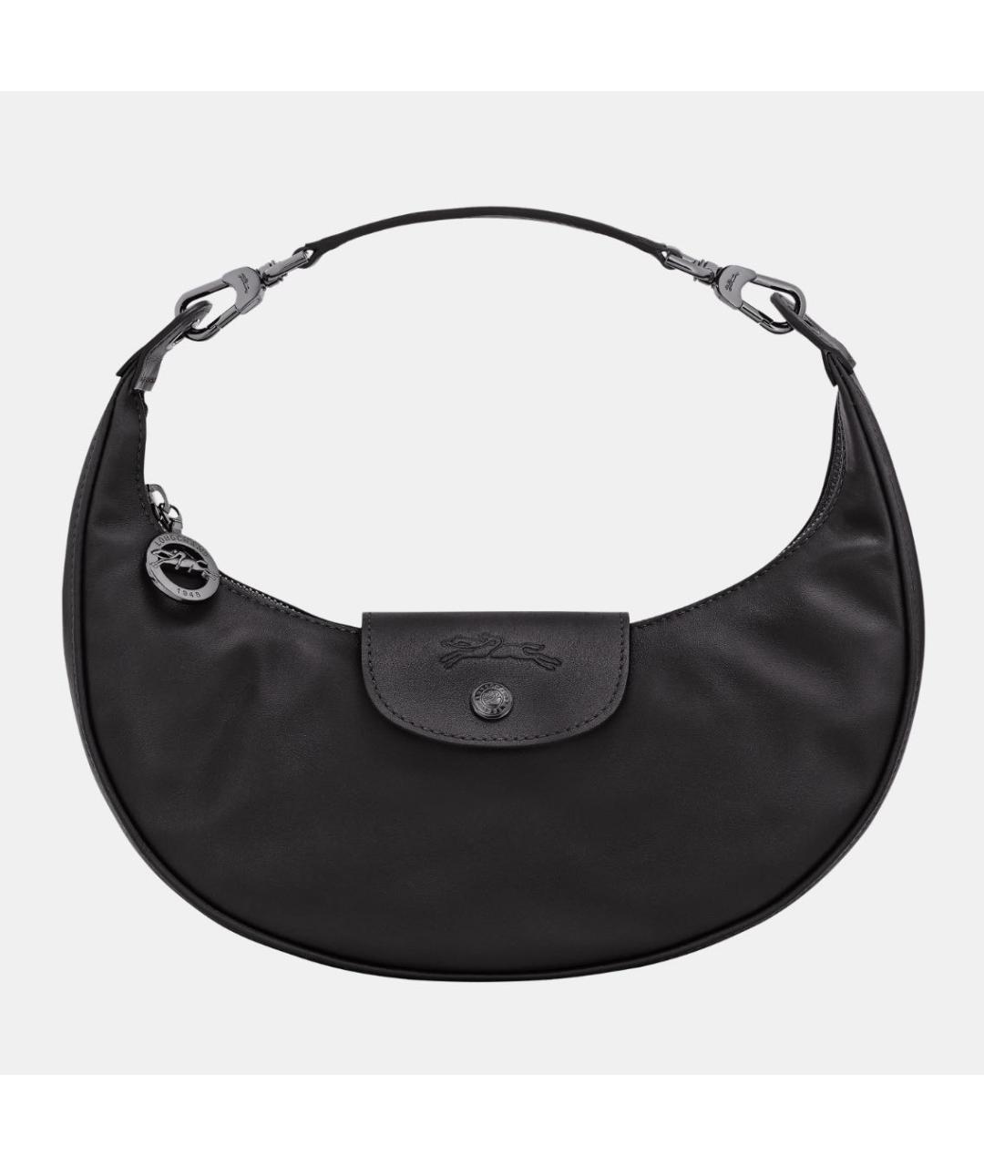LONGCHAMP Черная кожаная сумка через плечо, фото 6