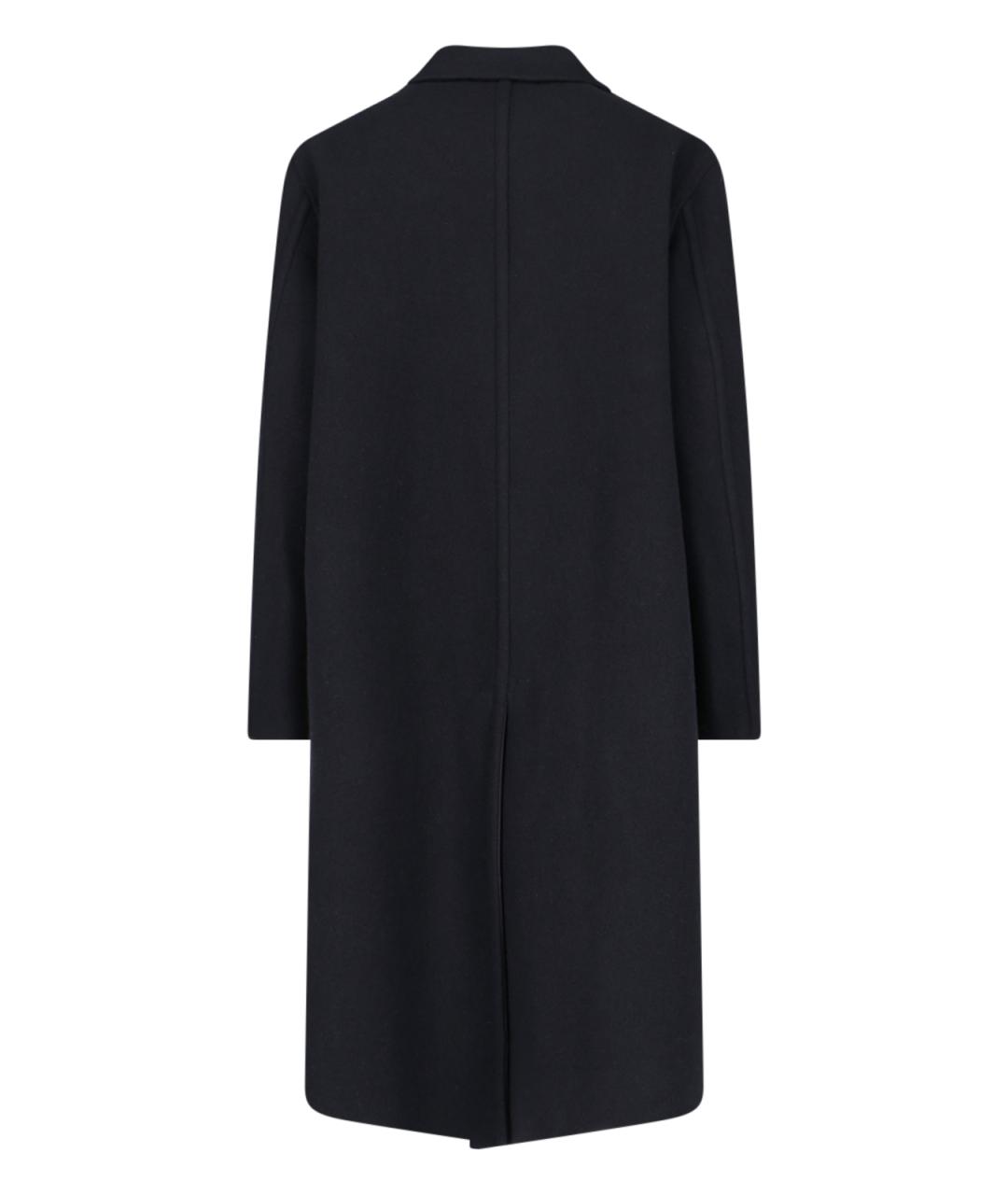 JIL SANDER Темно-синее шерстяное пальто, фото 2