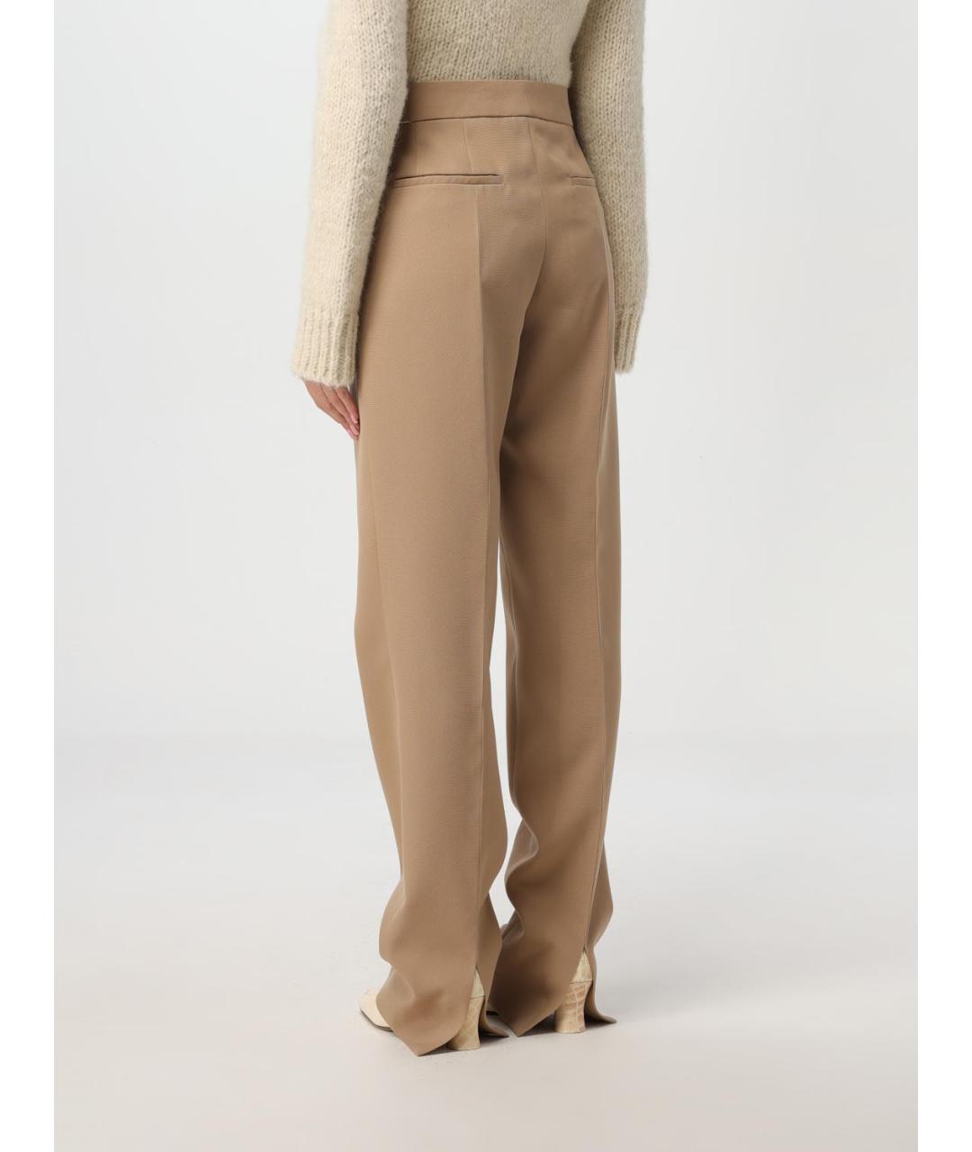 JIL SANDER Коричневые прямые брюки, фото 4