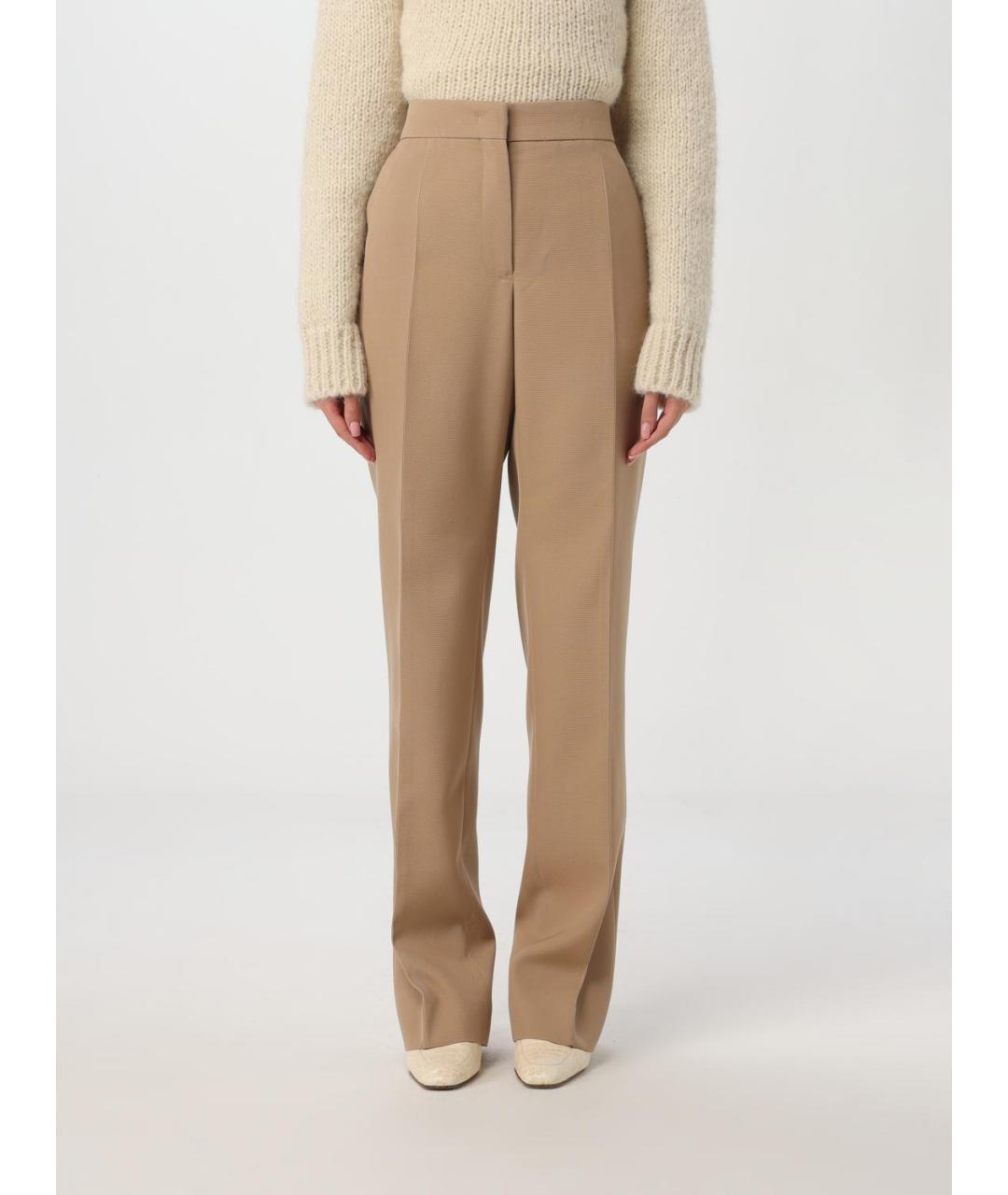 JIL SANDER Коричневые прямые брюки, фото 2
