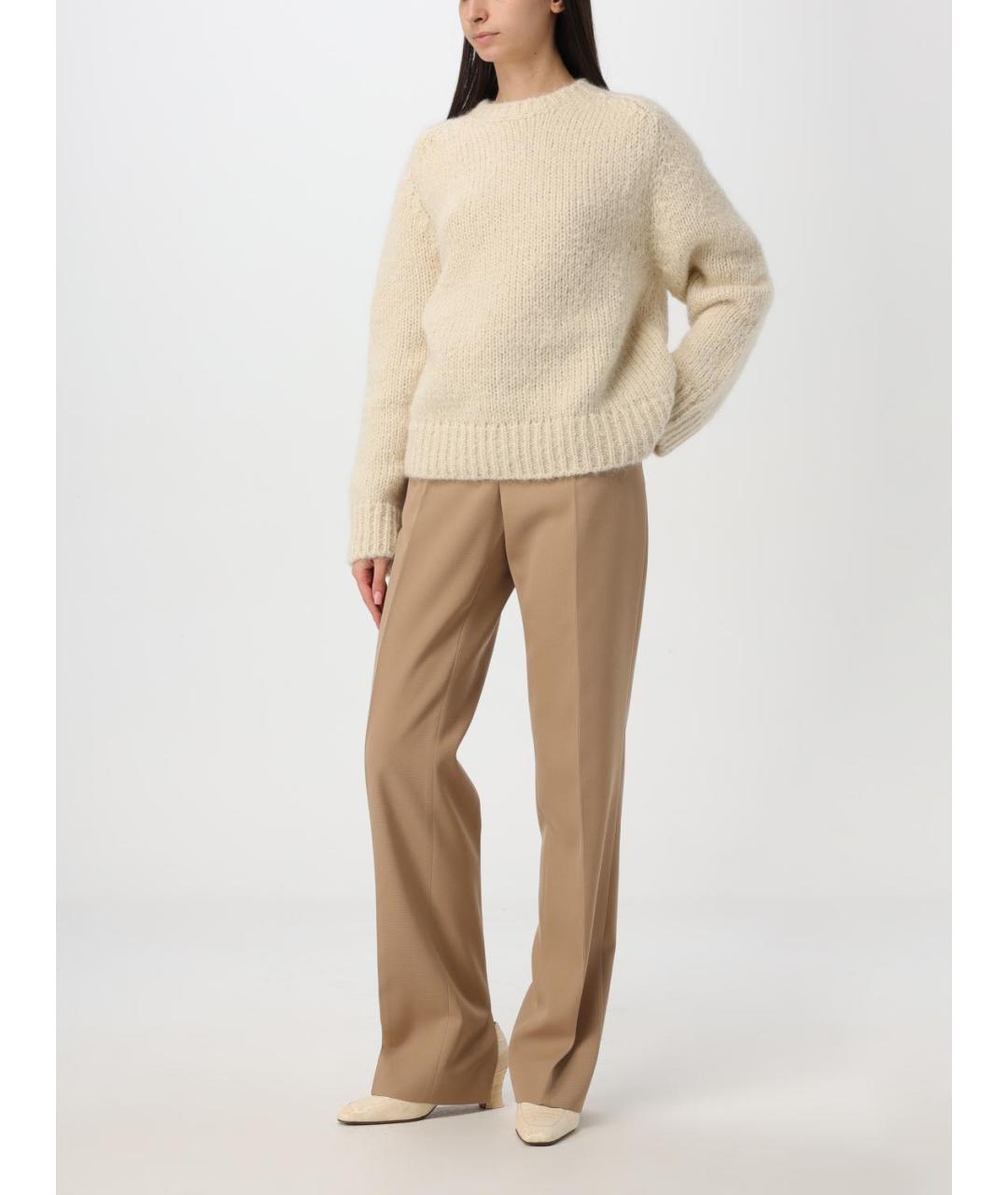 JIL SANDER Коричневые прямые брюки, фото 3
