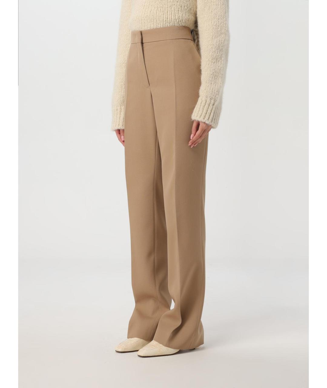 JIL SANDER Коричневые прямые брюки, фото 5