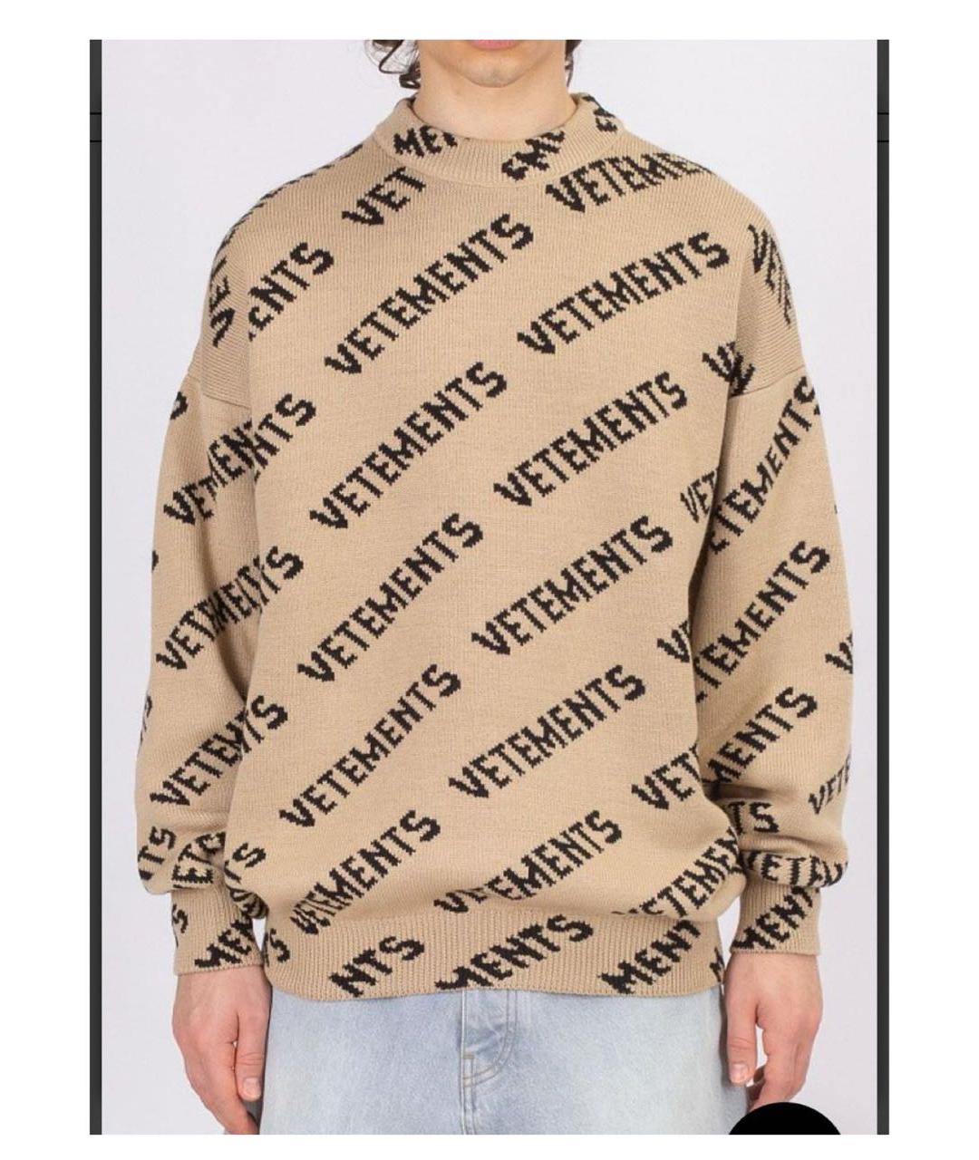 VETEMENTS Бежевый джемпер / свитер, фото 2