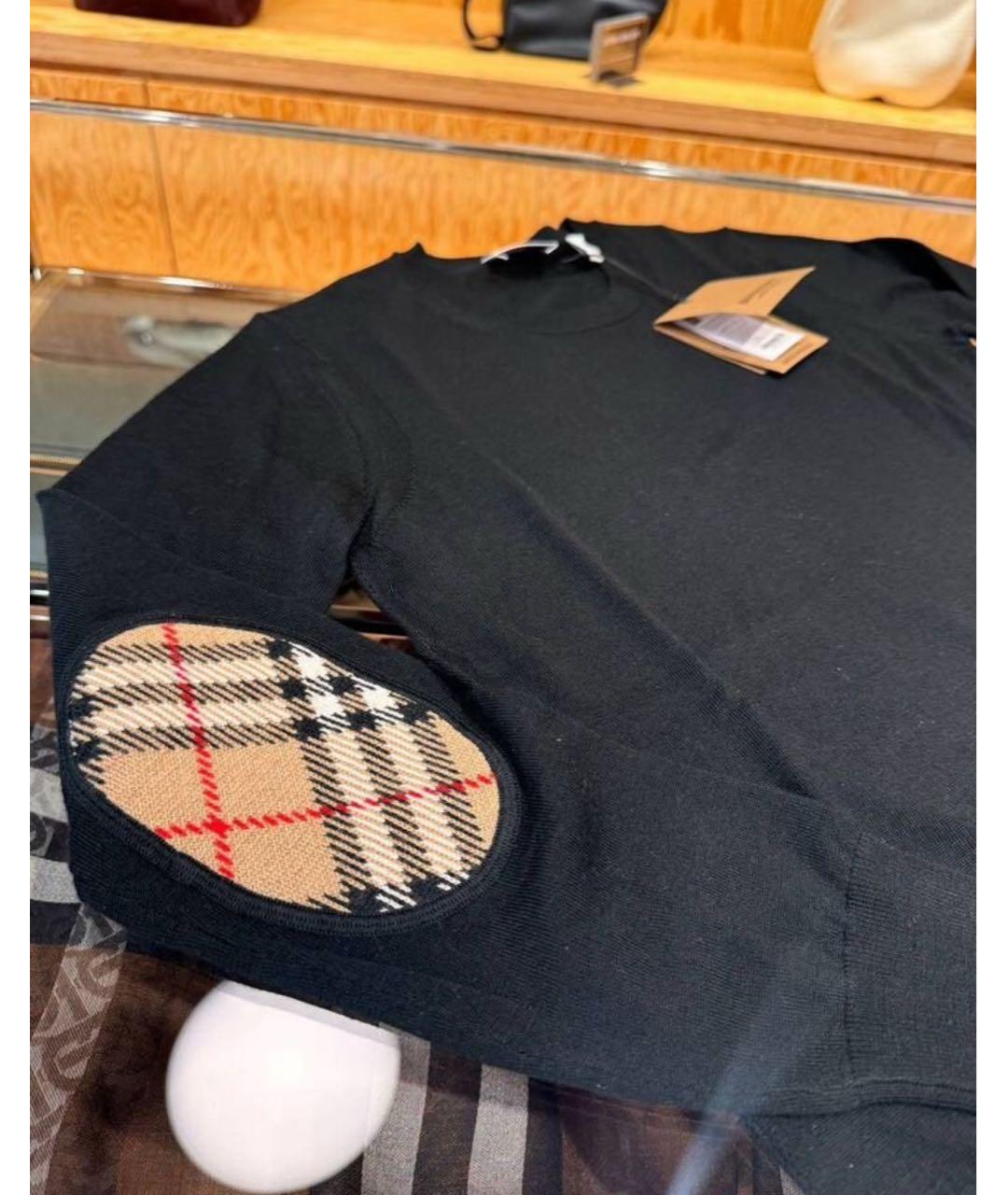 BURBERRY Черный вискозный джемпер / свитер, фото 2