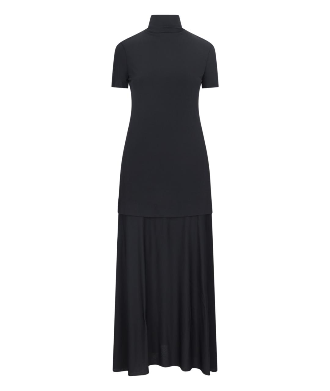 JIL SANDER Черное вискозное платье, фото 1