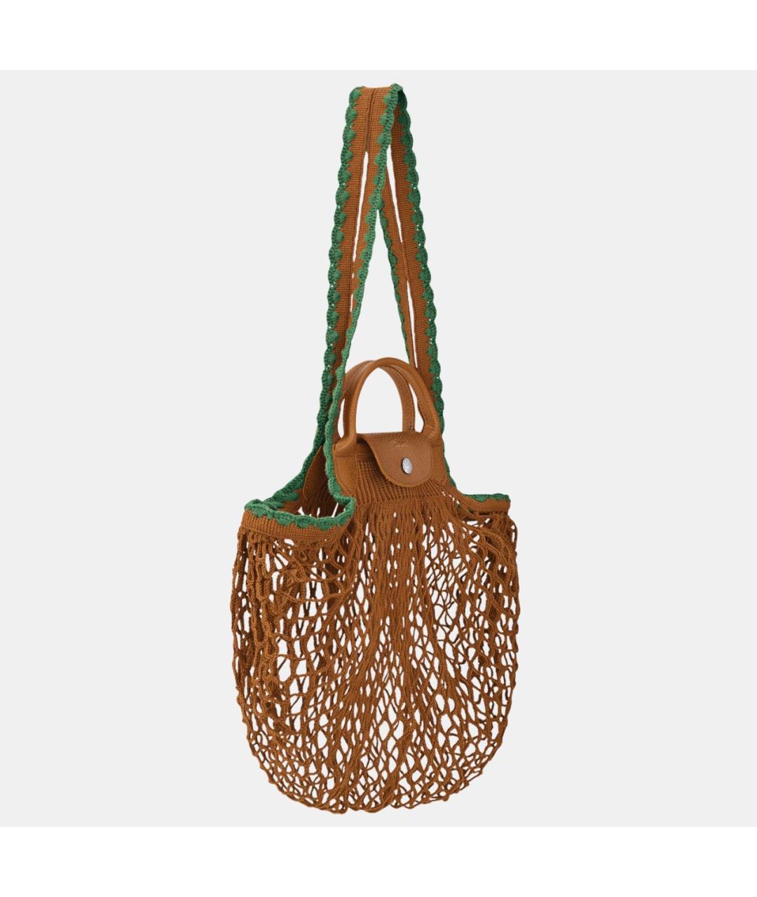 LONGCHAMP Коричневая хлопковая сумка через плечо, фото 3