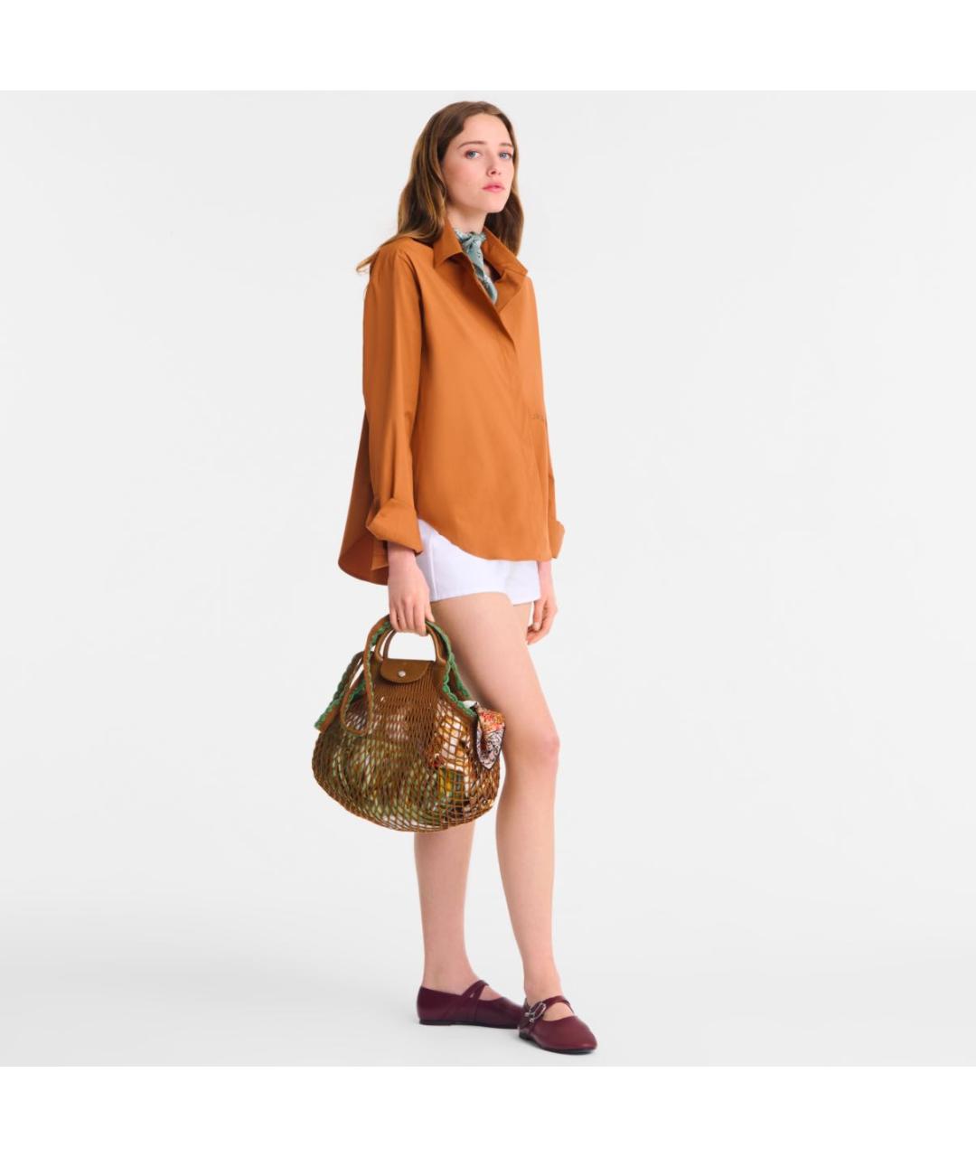 LONGCHAMP Коричневая хлопковая сумка через плечо, фото 2